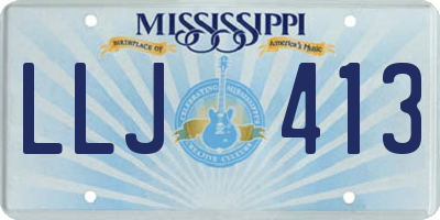 MS license plate LLJ413