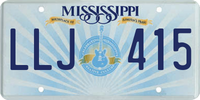 MS license plate LLJ415