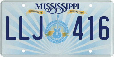 MS license plate LLJ416