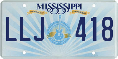 MS license plate LLJ418