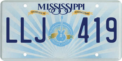 MS license plate LLJ419
