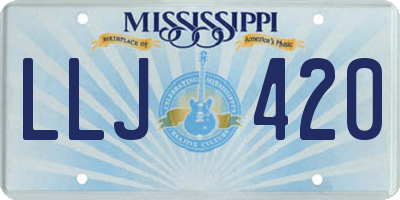 MS license plate LLJ420