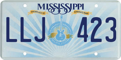 MS license plate LLJ423