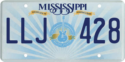 MS license plate LLJ428