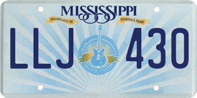MS license plate LLJ430
