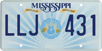 MS license plate LLJ431