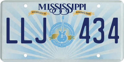 MS license plate LLJ434