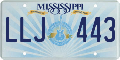 MS license plate LLJ443
