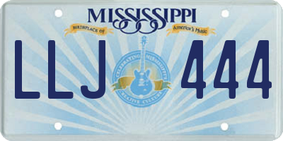 MS license plate LLJ444