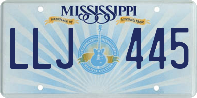 MS license plate LLJ445