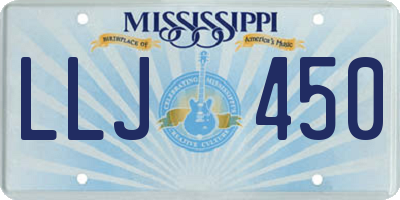 MS license plate LLJ450