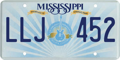 MS license plate LLJ452