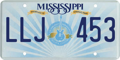 MS license plate LLJ453