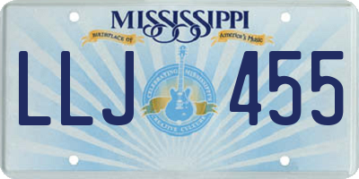 MS license plate LLJ455