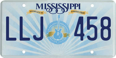 MS license plate LLJ458