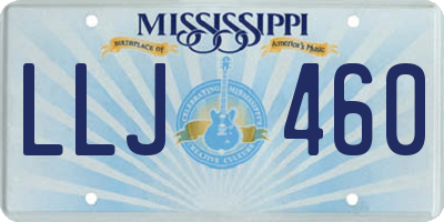 MS license plate LLJ460
