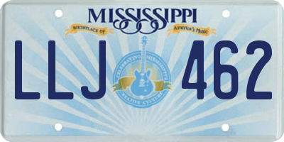 MS license plate LLJ462