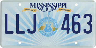 MS license plate LLJ463
