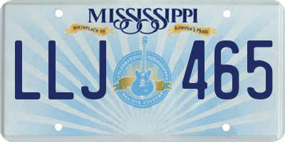 MS license plate LLJ465