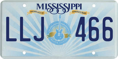MS license plate LLJ466
