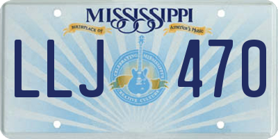 MS license plate LLJ470