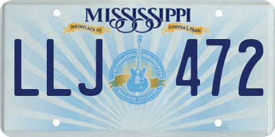 MS license plate LLJ472