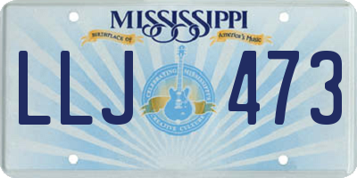MS license plate LLJ473