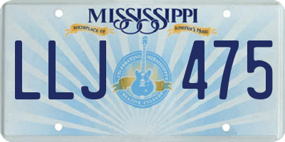 MS license plate LLJ475