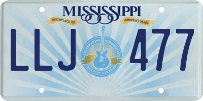 MS license plate LLJ477