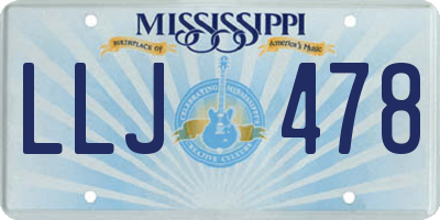 MS license plate LLJ478