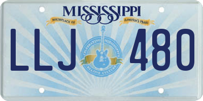 MS license plate LLJ480