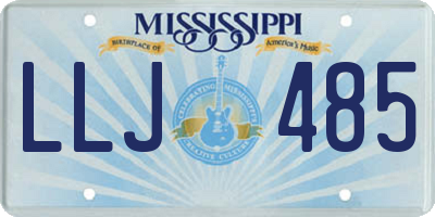MS license plate LLJ485