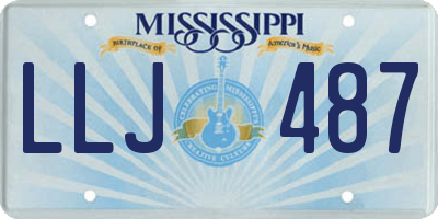 MS license plate LLJ487