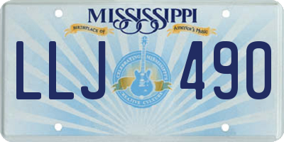 MS license plate LLJ490