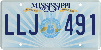 MS license plate LLJ491