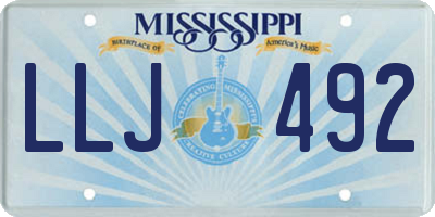 MS license plate LLJ492