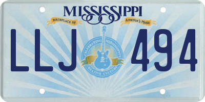 MS license plate LLJ494