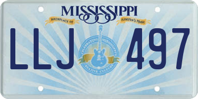 MS license plate LLJ497