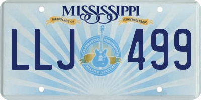 MS license plate LLJ499