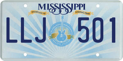 MS license plate LLJ501