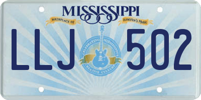 MS license plate LLJ502