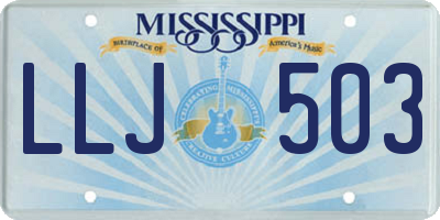 MS license plate LLJ503