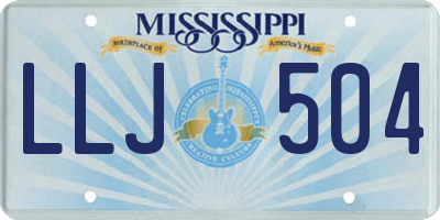 MS license plate LLJ504