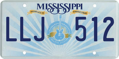 MS license plate LLJ512