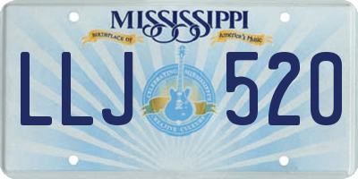 MS license plate LLJ520