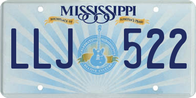 MS license plate LLJ522