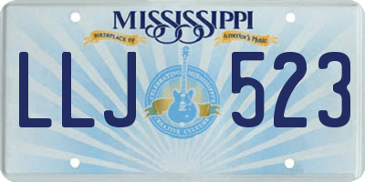 MS license plate LLJ523