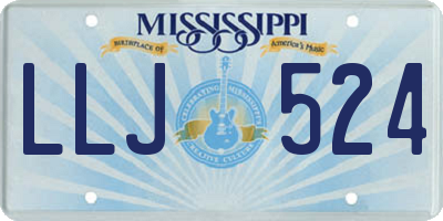 MS license plate LLJ524