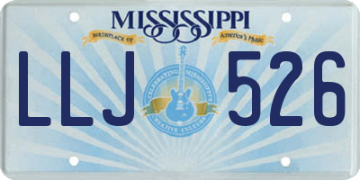 MS license plate LLJ526