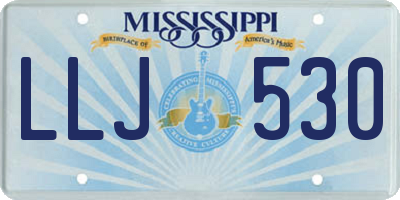 MS license plate LLJ530
